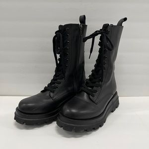 Steve Madden Ebba Leather Combat Boots